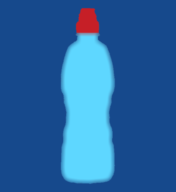 blue water bottle