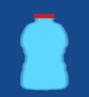 blue small water bottle