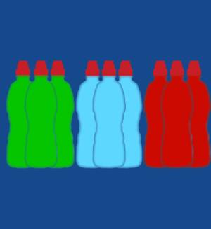 bundle of 9 water bottles